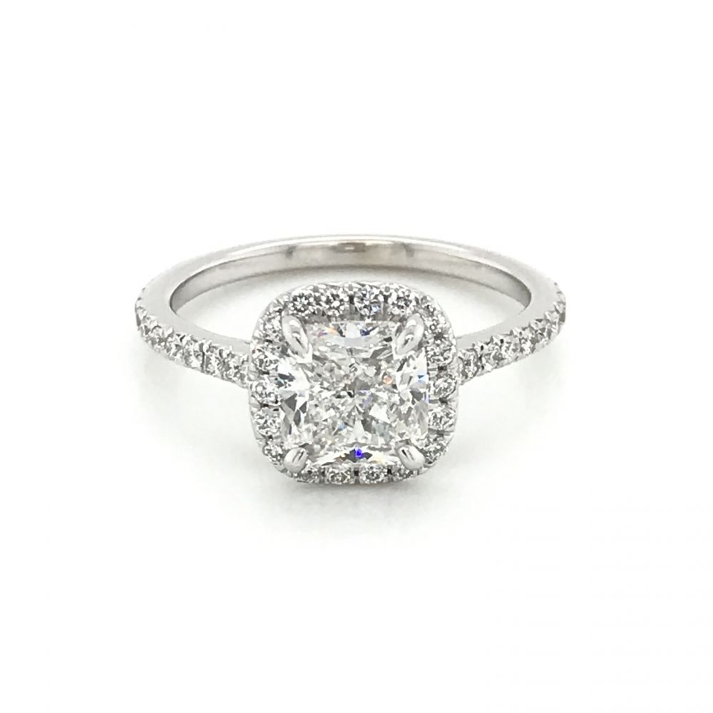 1.80ct Halo Diamond Engagement Ring (K Color and SI1)