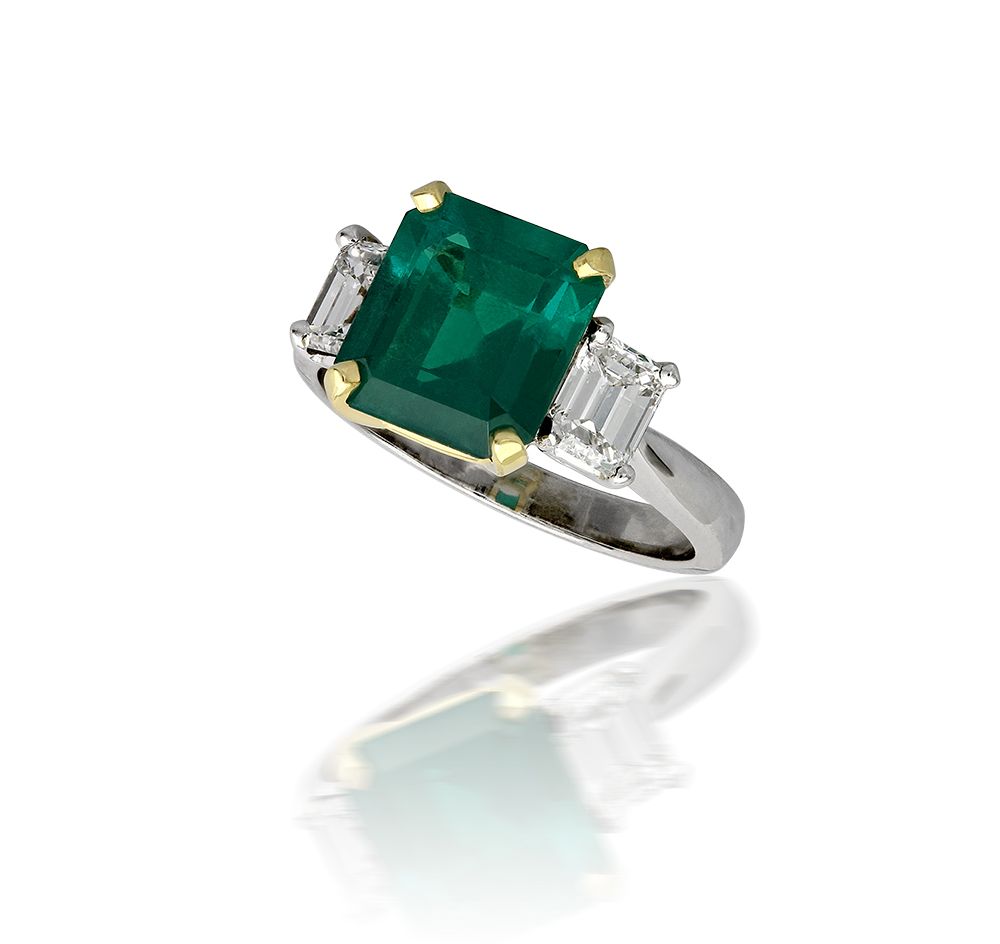 Emerald-Cut Colombian Emerald RIng, 4.62 Carats | M.S. Rau